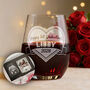 Personalised 1st Valentine's Day Stemless Glass, thumbnail 1 of 7