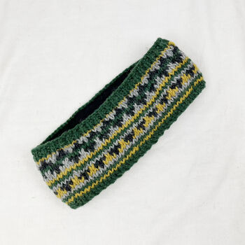 Fair Trade Fair Isle Knit Wool Lined Earwarmer Headband, 8 of 12