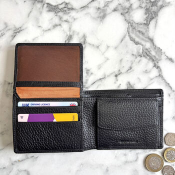 Men's Black Leather Wallet With Rfid Protection, 4 of 4