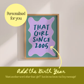 That Girl Since Personalised Birth Year Birthday Print, 3 of 12