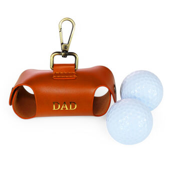 Personalised Tan Leather Golf Ball Caddy, 5 of 10