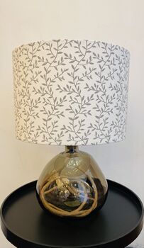 Smokey Grey 29cm Recycled Handmade Glass Table Lamp, 6 of 8