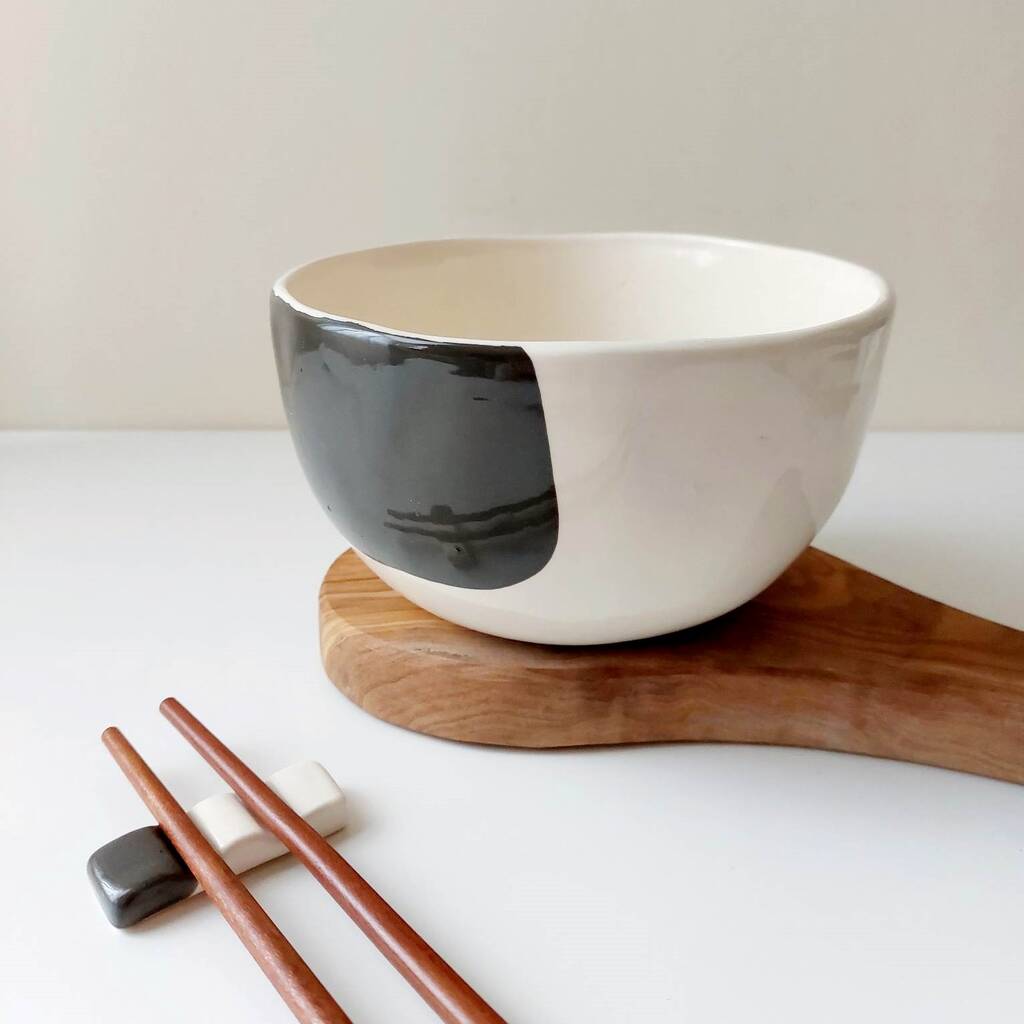 Handmade Bowl With Chopstick Rest And Chopsticks, 1 of 5