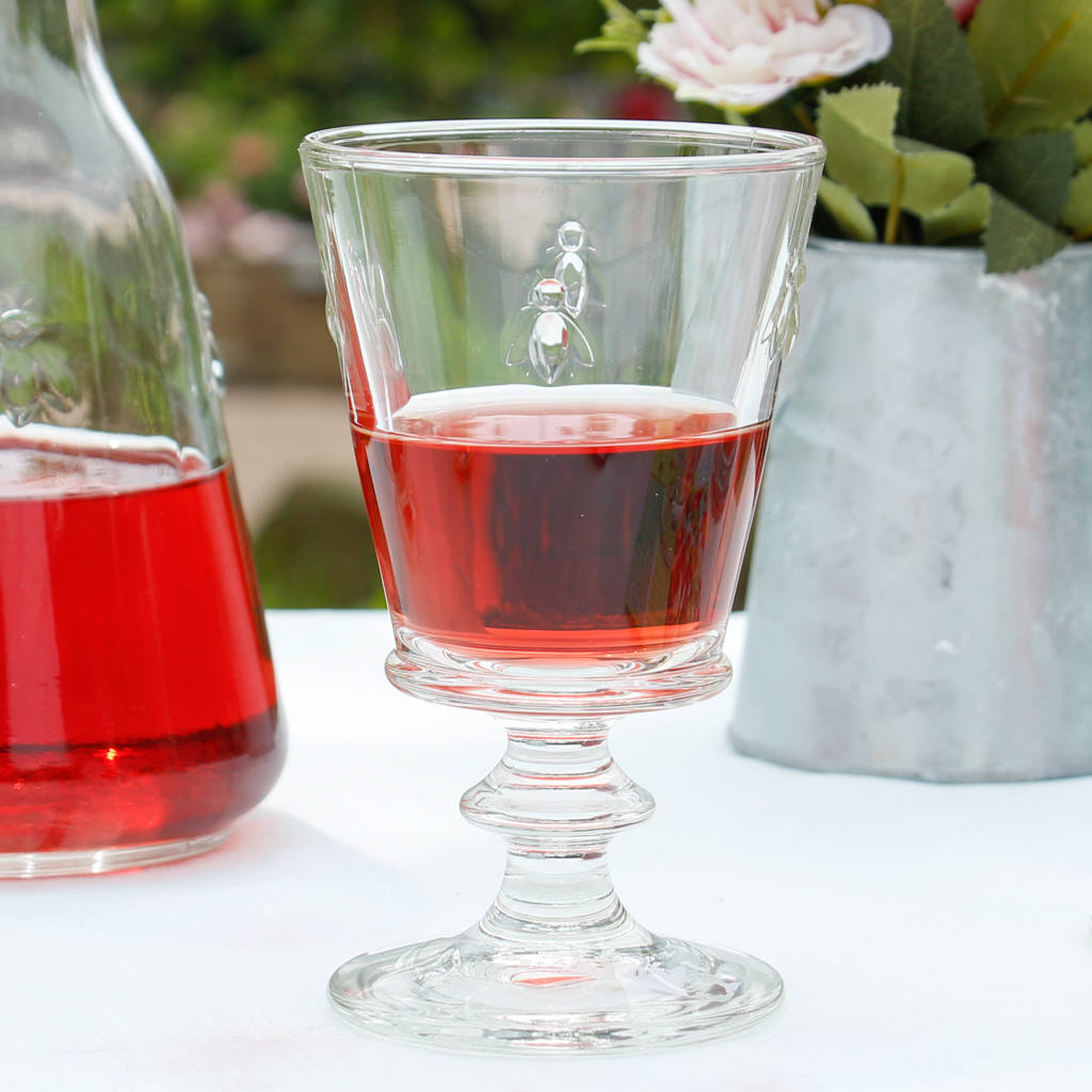 honey bee stemmed wine glass by dibor
