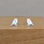 Sterling Silver Christmas Robin Stud Earrings, thumbnail 1 of 2