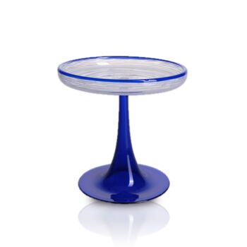 Handmade Supporto Blu Low Glass Pedestal Bowl, 4 of 5