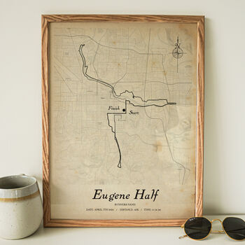 Personalised Vintage Route Map Art For Any Run, 5 of 7