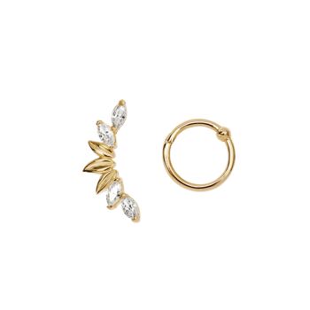 Yellow Gold Mismatch Duo Stacker Earring Set, 3 of 6