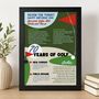 Personalised 70th Birthday Gift Print For Golfer, thumbnail 2 of 8