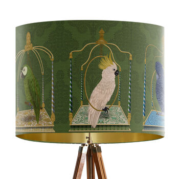 Parrot Swings Lampshade, On Gold, 10 of 11