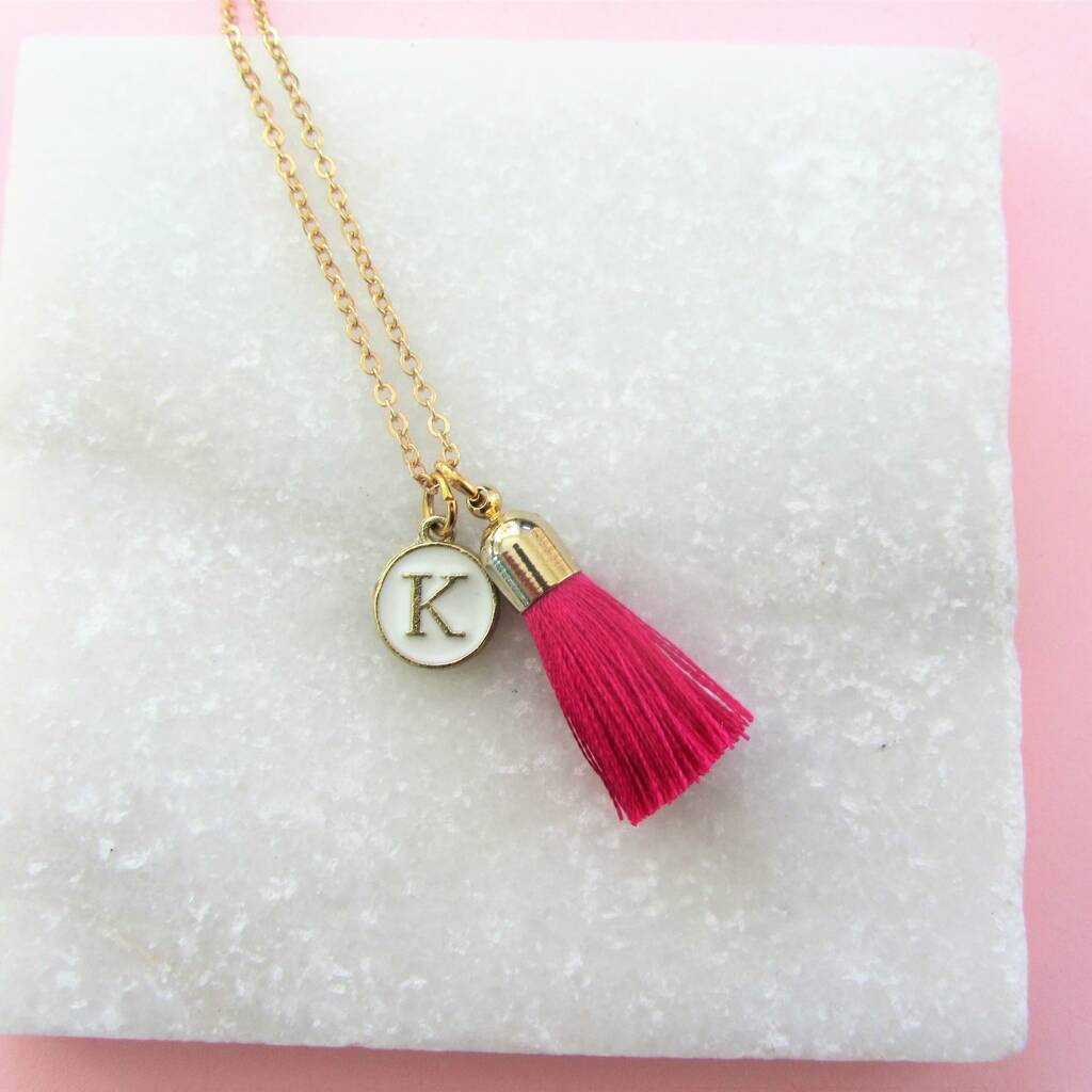 Initial deals tassel necklace