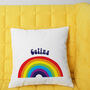 Retro Rainbow Cushion Personalised, thumbnail 2 of 3