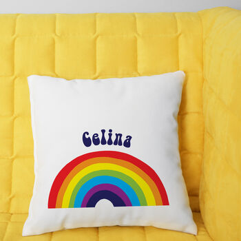 Retro Rainbow Cushion Personalised, 2 of 3