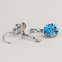 Blue Or Pink Crystal Circle Drop Earrings, thumbnail 2 of 3