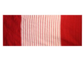 Red / Pink Striped Cotton Rug, 2 of 3