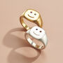 Happy Face Birthstone Signet Ring, thumbnail 1 of 7