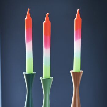 Neon Dip Dyed Dining Candles, 3 of 12