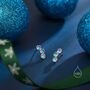 Sterling Silver Moonstone Trio Stud Earrings, thumbnail 5 of 12