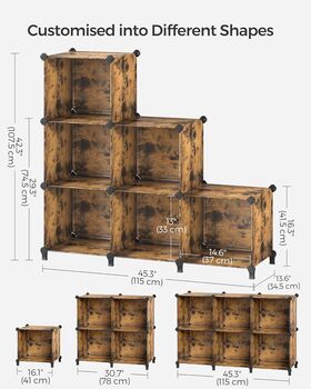 Six Cube Storage Unit Modular Plastic Organiser, 12 of 12