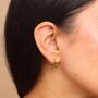 Wave Huggie Hoop Earrings In Gold Colour Finish, thumbnail 1 of 7