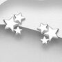 Friendship Sterling Silver Star Cluster Earrings, thumbnail 3 of 7
