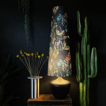 Handmade Oversized Cone Panther Lampshade In Carbon, 2 of 4