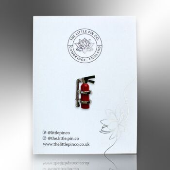 Tiny 2cm Fire Extinguisher Tie Lapel Pin Badge, Secret Santa Gift For Fireman, Firewoman Or Health And Safety Executive, 4 of 8