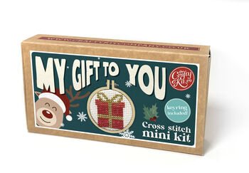 My Gift To You Christmas Mini Matchbox Cross Stitch Kit, 2 of 5