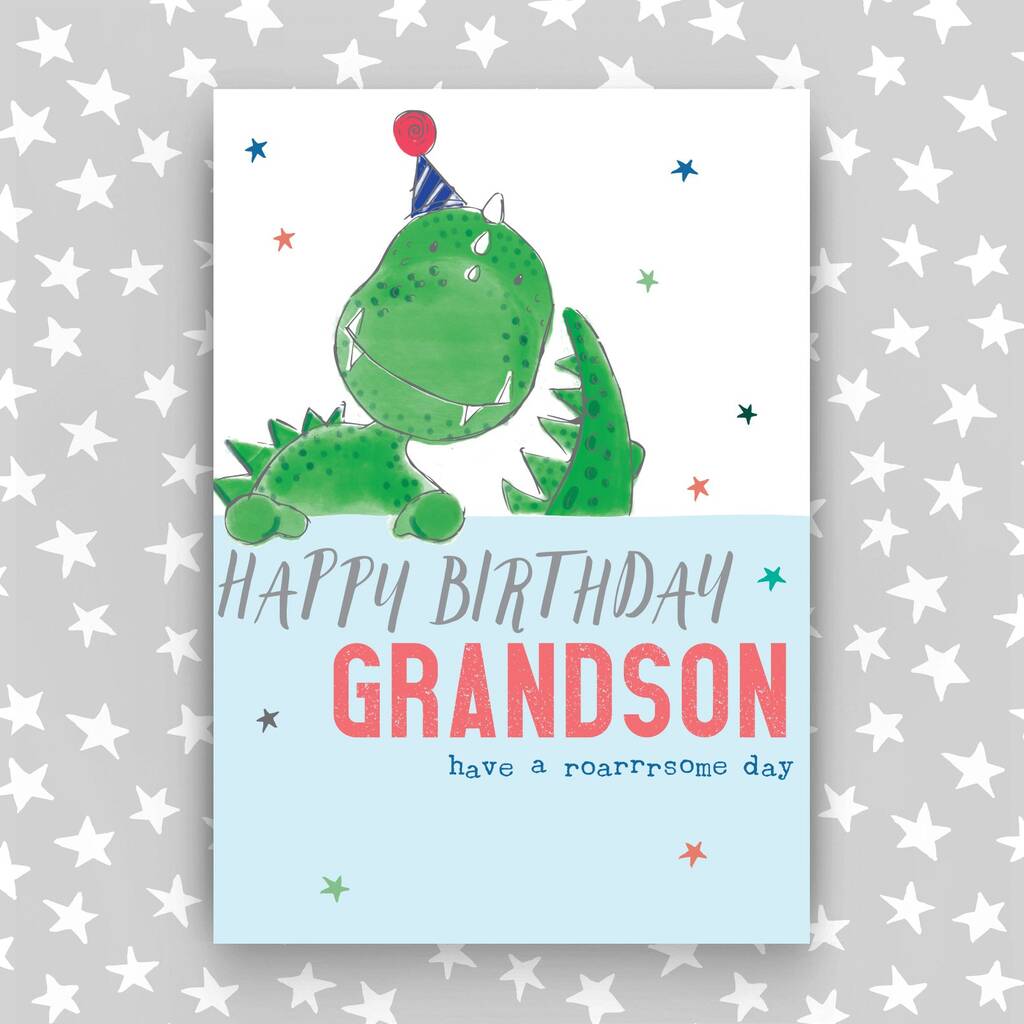 Grandson Birthday Card Dinosaur By Molly Mae®