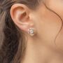 Molten Sterling Silver Moonstone Stud Earrings, thumbnail 3 of 8