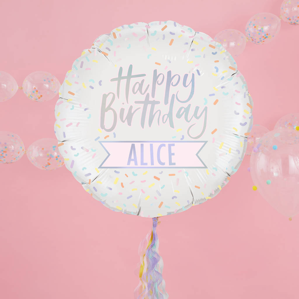 Customisable Iridescent Happy Birthday Foil Balloon By Ginger Ray ...