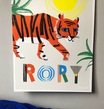 Tiger Personalised Name Print, 5 of 12