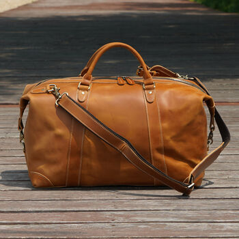 Classic Traveller Genuine Leather Holdall, 3 of 8