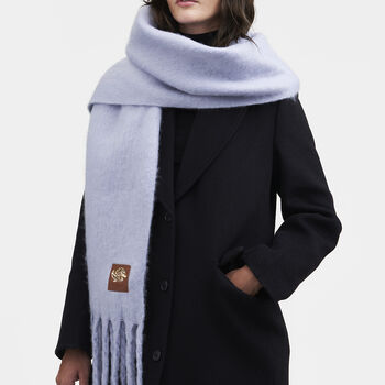 Cosy Blue Boucle Scarf, 2 of 5