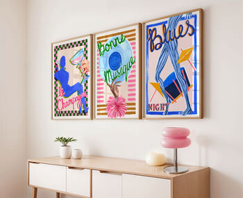 Set Of Four Music Wall Art Prints – Retro Jazz And Cocktail Inspired Art, 7 of 12