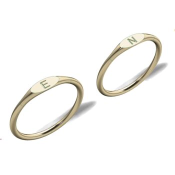 Engraved Initial Stackable Ring, 2 of 3