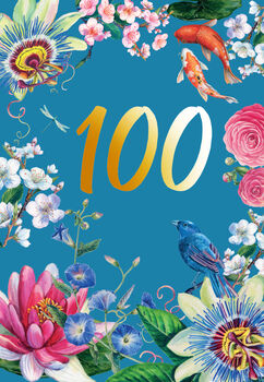 100th Birthday Floral Decorative Card, 2 of 3