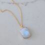 The Rectangle Moonstone Necklace, Gold Plated, thumbnail 1 of 6