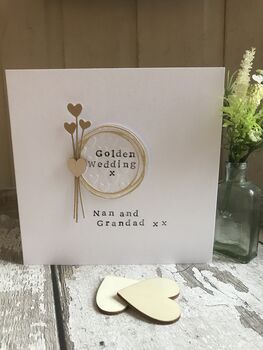 Personalised Golden Wedding Heart Card, 5 of 5