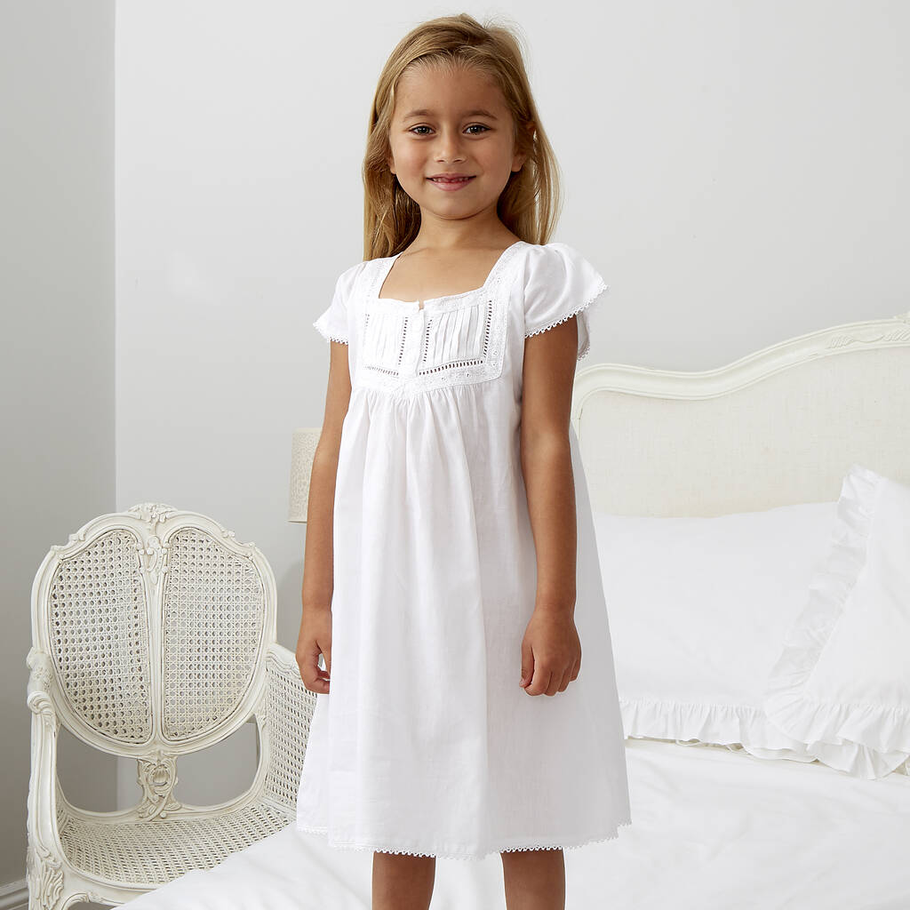 Mini Nicole Short Sleeve Cotton Dress, 1 of 2