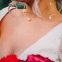 Bridal Teardrop Pearl Lariat Backdrop Necklace, thumbnail 9 of 12