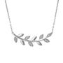 9ct White Gold And Diamond Leaf Necklace, thumbnail 1 of 4