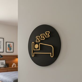 Bedroom Door Sign Raised Bed And Sleep Icon Design, 2 of 4