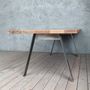 Albert Stainless Steel A Shaped Legs Oak Dining Table, thumbnail 5 of 8