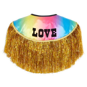 Personalised Tinsel Trimmed Rainbow Leopard Cape, 3 of 7
