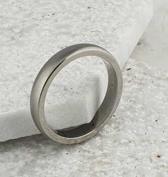Gentleman's Titanium Wedding Ring With Personalisation, 2 of 7