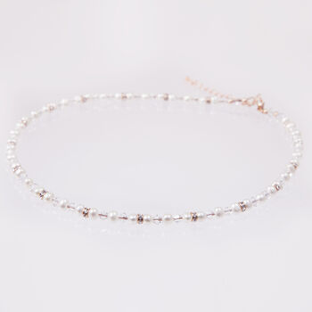 Freshwater Pearl, Swarovski Crystal And Diamante Wedding Earrings, 2 of 4