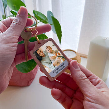 Wooden Photo Keyring For Dad, Father's Day Gift, 3 of 8