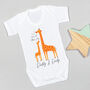 Personalised Our First Father's Day Babygrow Bodysuit Giraffe, thumbnail 3 of 5
