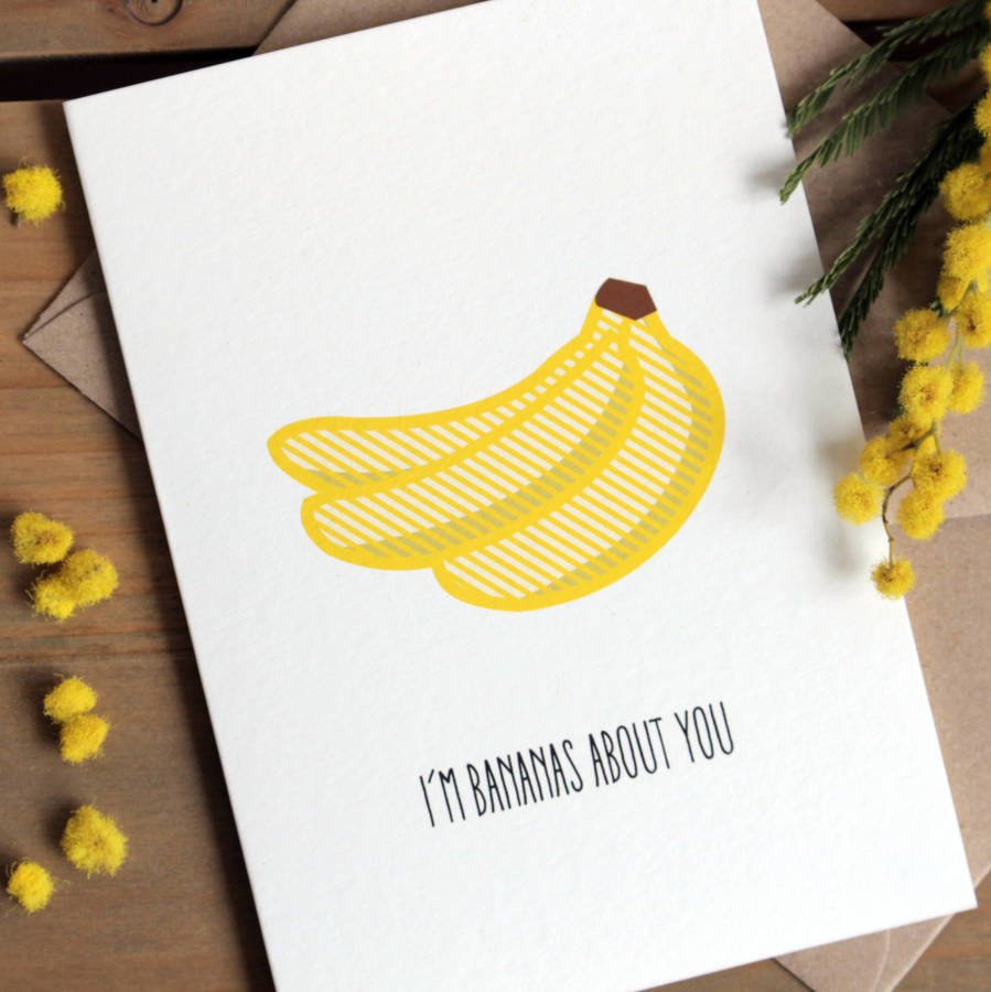 'I'm Bananas About You' Anniversary / Valentine Card By Ivorymint ...